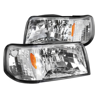 Spec-D® - Driver and Passenger Side Chrome Euro Headlights with LEDs