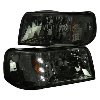 Spec-D® - Driver and Passenger Side Chrome/Smoke Euro Headlights with LEDs