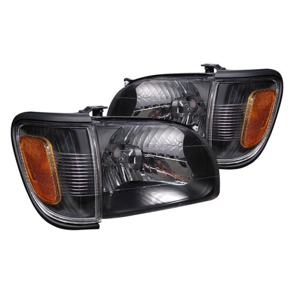Spec-D® - Black/Smoke Euro Headlights with Corner Lights, Toyota Tacoma