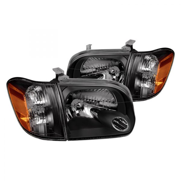 Spec-D® - Black Euro Headlights with Corner Lights, Toyota Tundra