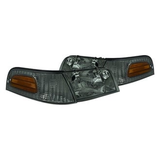 Spec-D® - Driver and Passenger Side Chrome/Smoke Euro Headlights with Corner Lights