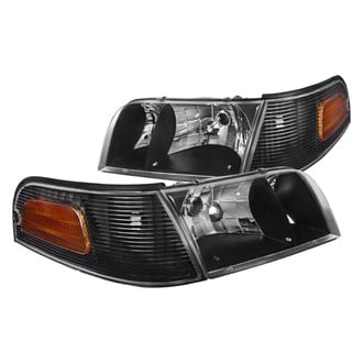 Spec-D® - Driver and Passenger Side Black Euro Headlights with Corner Lights