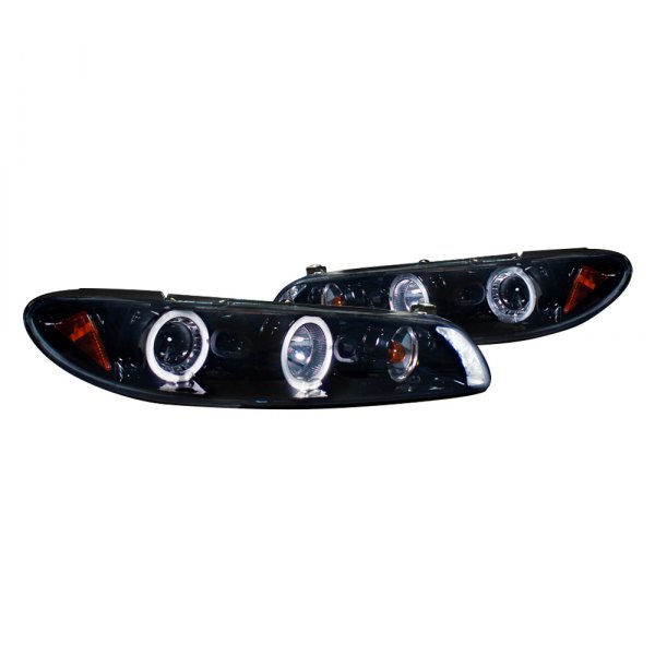 Spec-D® - Black/Smoke Halo Projector Headlights with Parking LEDs, Pontiac Grand Prix