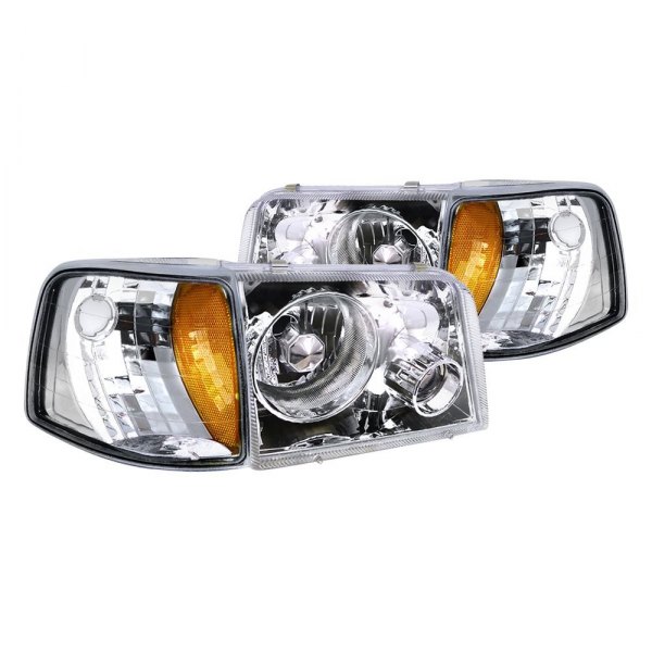 Spec-D® - Chrome Euro Headlights with Corner Lights, Ford Ranger