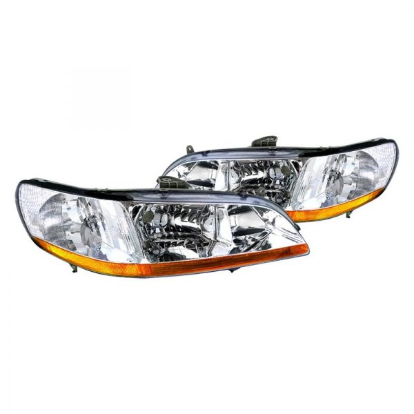 Spec-D® - Chrome Euro Headlights, Honda Accord