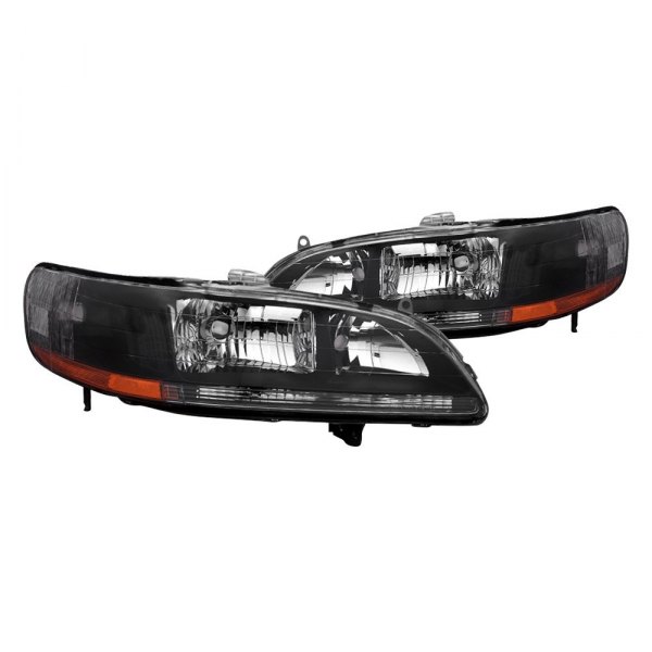 Spec-D® - Black Euro Headlights with Chrome Corner Lights, Honda Accord