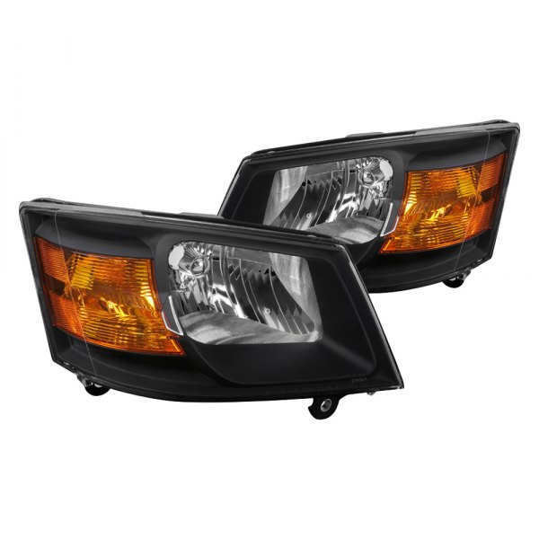 Spec-D® - Black/Chrome Euro Headlights, Dodge Grand Caravan