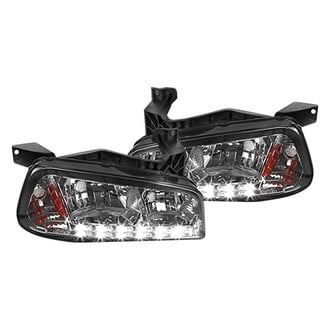 Spec-D® - Driver and Passenger Side Chrome/Smoke Euro Headlight with Parking LEDs