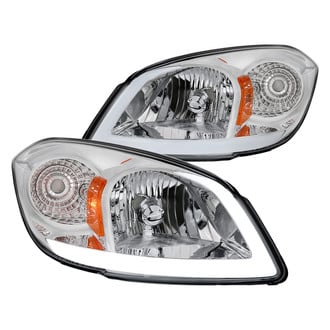 Spec-D® - Driver and Passenger Side Chrome LED Light Tube Euro Headlights