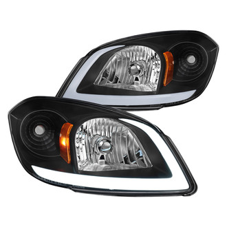 Spec-D® - Driver and Passenger Side Black LED Light Tube Headlights