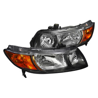Spec-D® - Driver and Passenger Side Black Euro Headlights