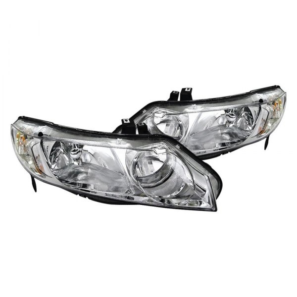 Spec-D® - Chrome Euro Headlights, Honda Civic