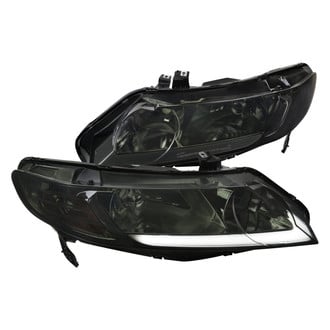 Spec-D® - Driver and Passenger Side Chrome/Smoke LED DRL Bar Headlights