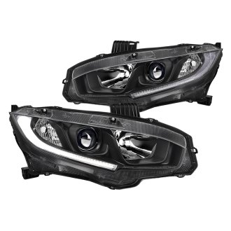 Spec-D® - Matte Black LED DRL Bar Projector Headlights