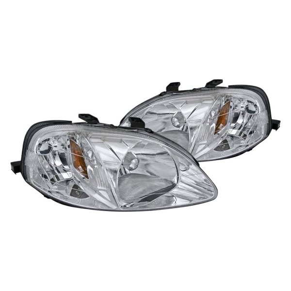 Spec-D® - Chrome Euro Headlights, Honda Civic