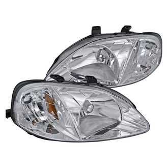 Spec-D® 2LH-CV99-RS - Driver and Passenger Side Chrome Euro Headlights