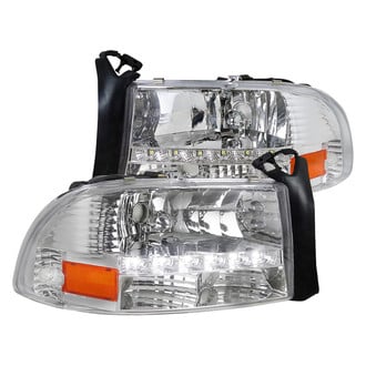 Spec-D® - Driver and Passenger Side Chrome Euro Headlights with LED DRL