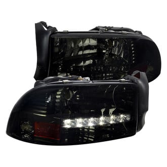 Spec-D® - Driver and Passenger Side Chrome/Smoke Euro Headlights with LED DRL