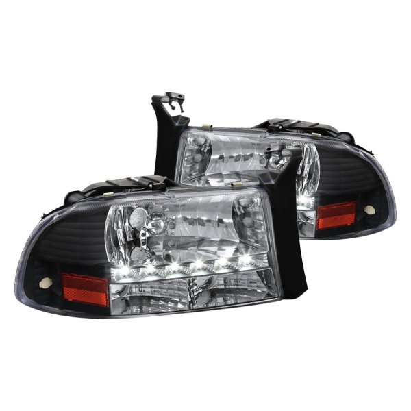 Spec-D® - Black Euro Headlights with LED DRL