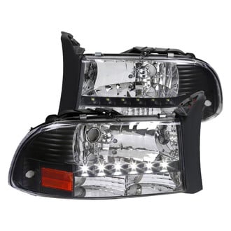 Spec-D® - Driver and Passenger Side Black Euro Headlights with LED DRL