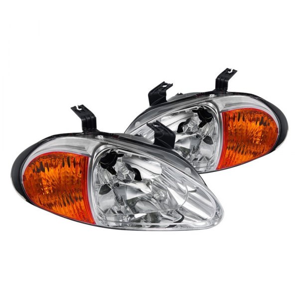 Spec-D® - Chrome Euro Headlights, Honda Del Sol