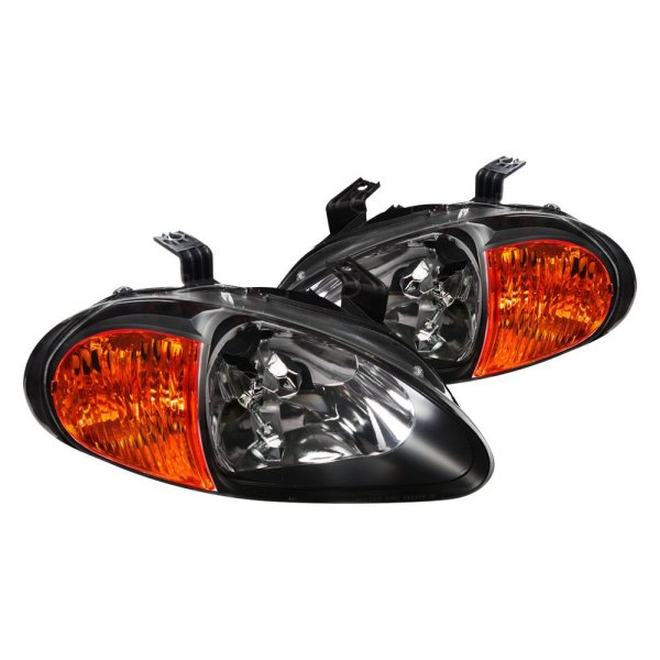 Spec-D® - Black Euro Headlights, Honda Del Sol