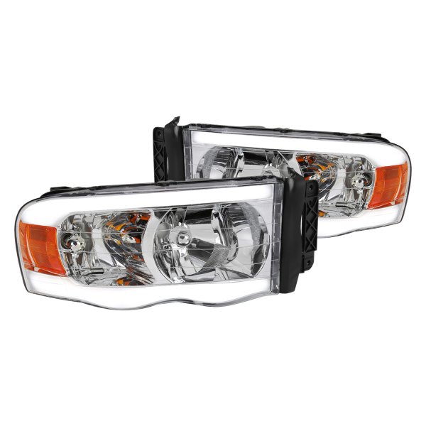 Spec-D® - Chrome LED DRL Bar Headlights, Dodge Ram