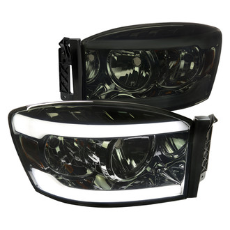 Spec-D® - Driver and Passenger Side Chrome/Smoke LED DRL Bar Headlights