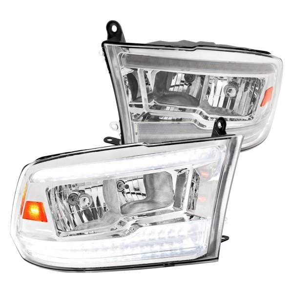 Spec-D® - Chrome Euro Headlights with Sequential LED DRL