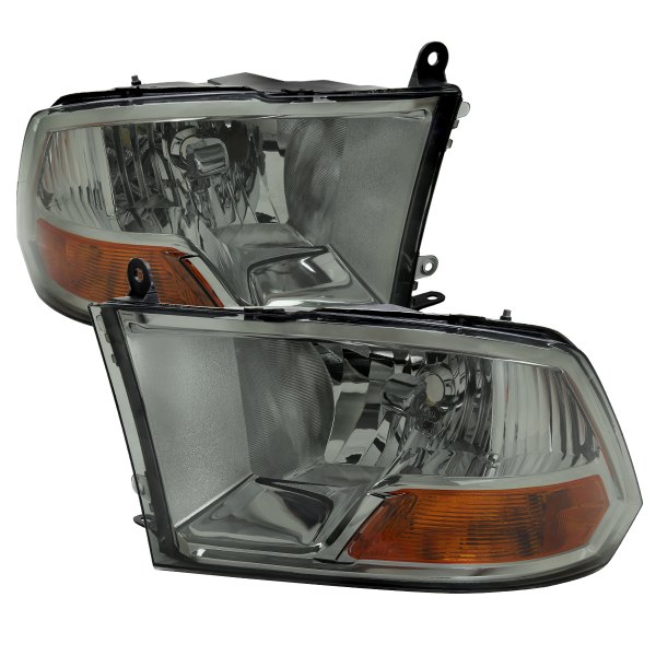 Spec-D® - Chrome/Smoke Euro Headlights, Dodge Ram