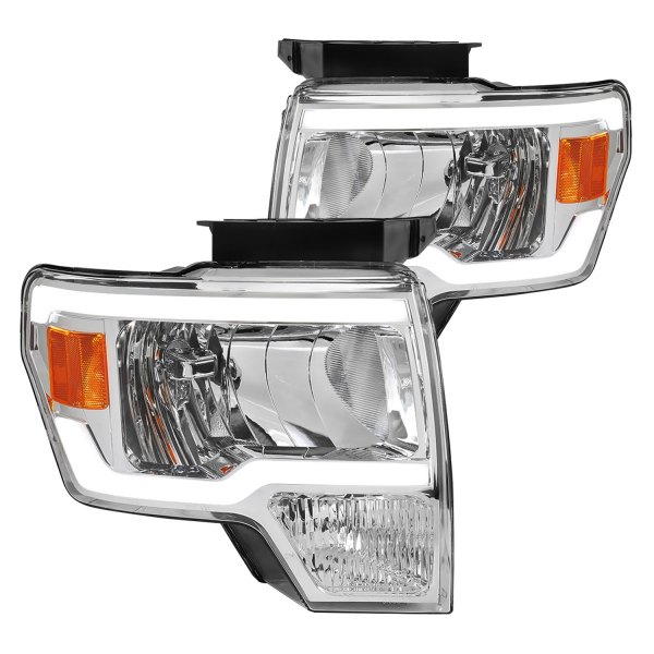 Spec-D® - Chrome LED DRL Bar Headlights, Ford F-150
