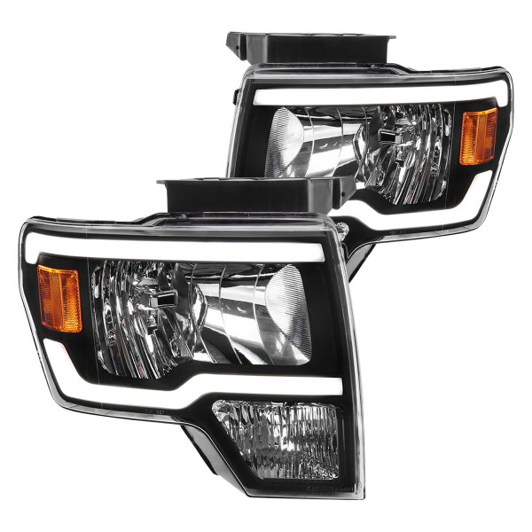 Spec-D® - Matte Black LED DRL Bar Headlights, Ford F-150
