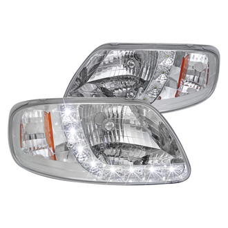 Spec-D® - Chrome Euro Headlights with LED DRL