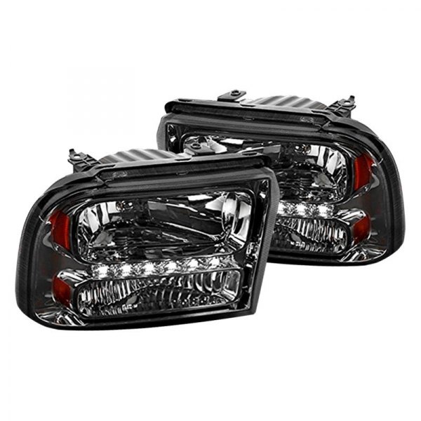 Spec-D® - Chrome/Smoke Euro Headlights with LED DRL, Ford F-250
