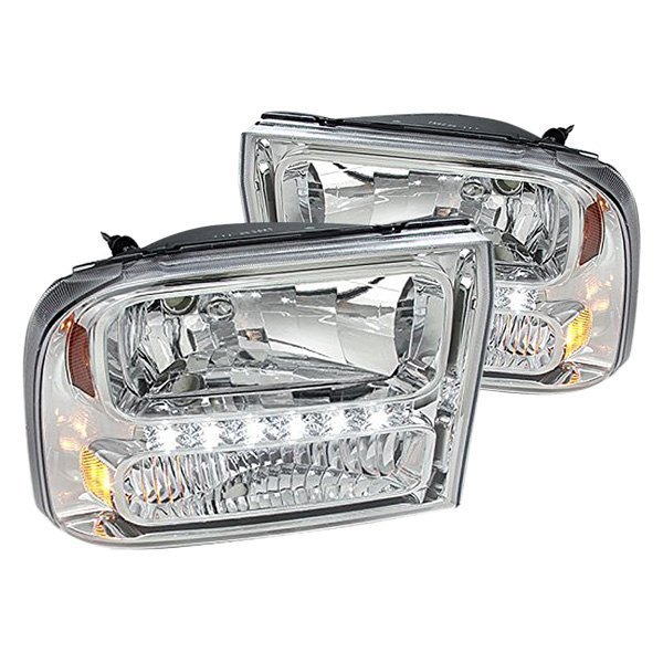 Spec-D® - Chrome Euro Headlights with LED DRL