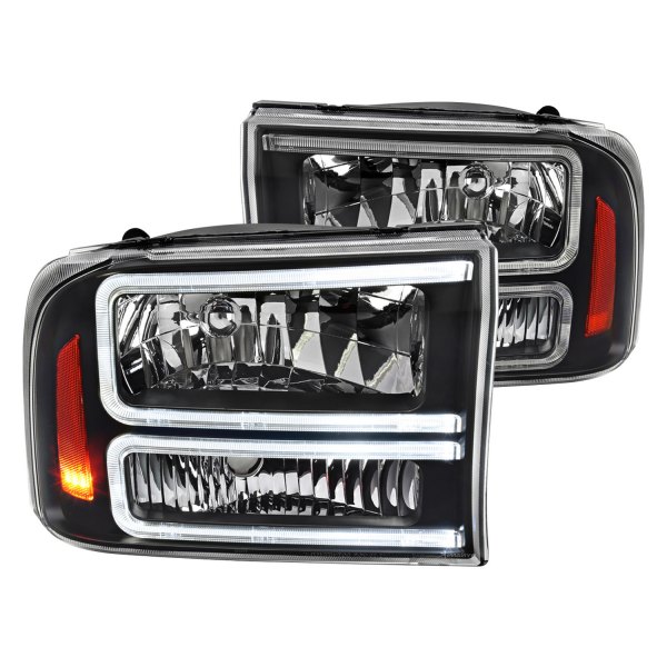 Spec-D® - Matte Black Light Tube Headlights