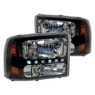 Spec-D® - Driver and Passenger Side Black Euro Headlights with LED DRL