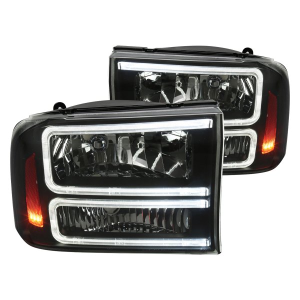 Spec-D® - Matte Black/Smoke LED DRL Bar Headlights