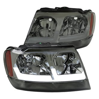 Spec-D® - Driver and Passenger Side Chrome/Smoke LED DRL Bar Headlights
