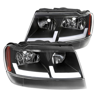 Spec-D® - Driver and Passenger Side Matte Black LED DRL Bar Headlights