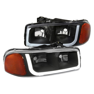 Spec-D® - Driver and Passenger Side Matte Black LED DRL Bar Headlights