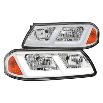 Spec-D® - Driver and Passenger Side Chrome LED Light Tube Euro Headlights