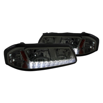 Spec-D® - Driver and Passenger Side Chrome/Smoke Euro Headlights with LED DRL