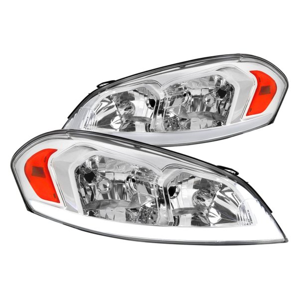 Spec-D® - Driver and Passenger Side Chrome Sequential LED Light Tube Euro Headlights