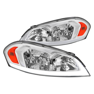 Spec-D® - Driver and Passenger Side Chrome Sequential LED Light Tube Euro Headlights
