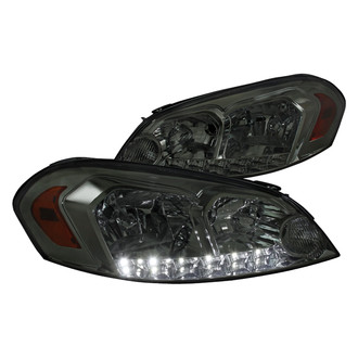 Spec-D® - Driver and Passenger Side Chrome/Smoke Euro Headlights with Parking LEDs