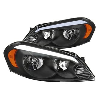 Spec-D® - Driver and Passenger Side Matte Black LED DRL Bar Headlights