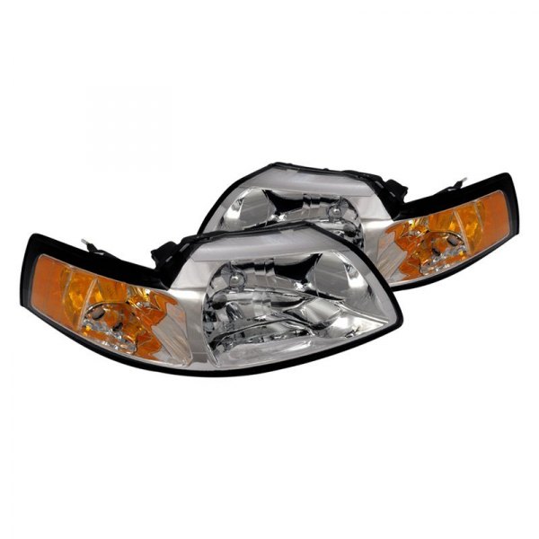 Spec-D® - Chrome Euro Headlights, Ford Mustang
