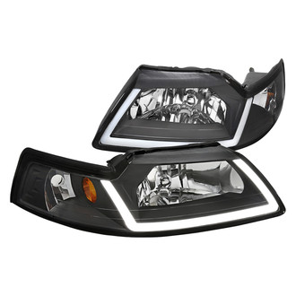 Spec-D® - Driver and Passenger Side Matte Black LED DRL Bar Headlights