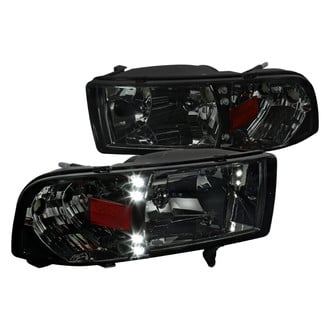Spec-D® - Driver and Passenger Side Chrome/Smoke Euro Headlights with Parking LEDs